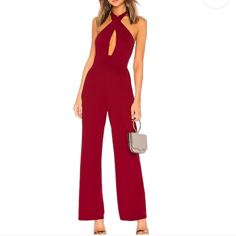 REVOLVE by the way red halter straps jumpsuit